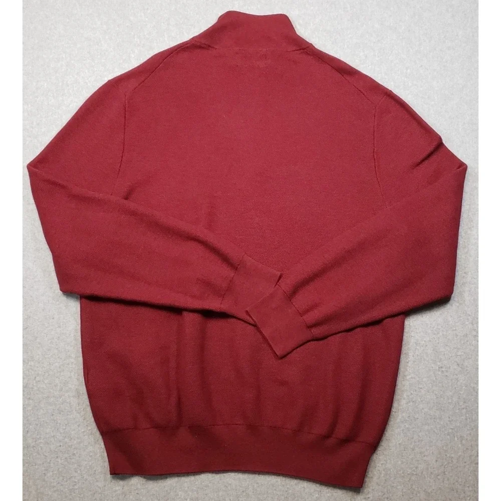 Polo Ralph Lauren Pima Cotton Quarter Zip Sweater Mens Maroon Sz XXL Pullover - Picture 8 of 11